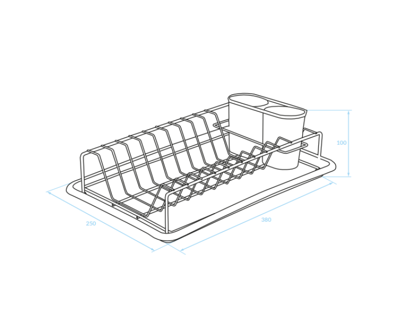 EPKA Dish chroom/wit vaatdroger staal 38x10x25cm 1208958240