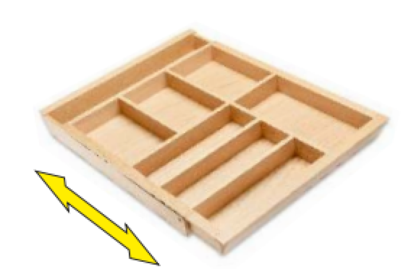 Decor Cutle Bestekbakken Keuken Verstelbaar Inzetstuk voor 600-1000mm Kasten  1208966291