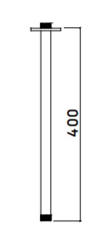 Waterevolution flow plafondsteun 40cm light gold T164540WGE