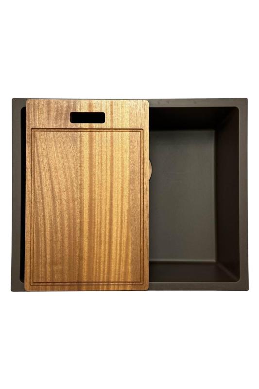 GraniteMy Universal granieten café spoelbak 50x40 cm opbouw, onderbouw en vlakinbouw met gouden plug 1208967230