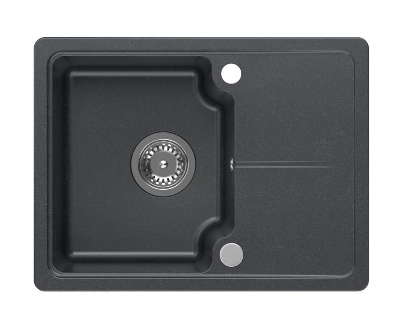 Quadri Kendal antraciet graniet spoelbak 58x44cm met afdruipgedeelte 1208967403
