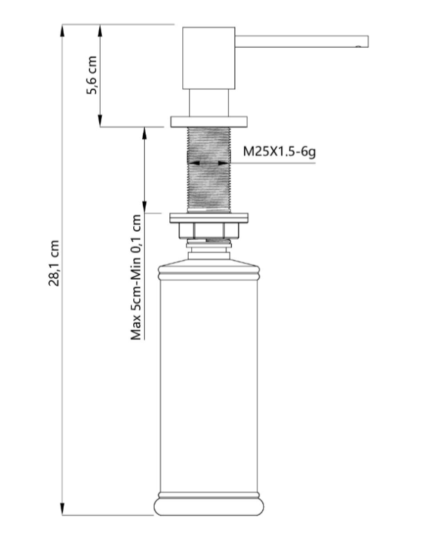 Quadri Luxor Inbouw Zeepdispenser RVS van boven navulbaar 1208967508