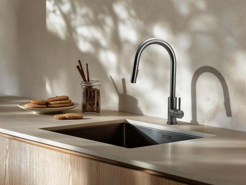 Pure.Sink Prestige spoelbak PVD gun metal 34x40cm 10mm radius onderbouw, vlakbouw, opbouw PPG3440-61