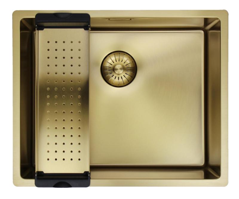Pure.Sink Prestige spoelbak 50x40 cm PVD Goud 10mm radius onderbouw, vlakbouw en opbouw PPG5040-60
