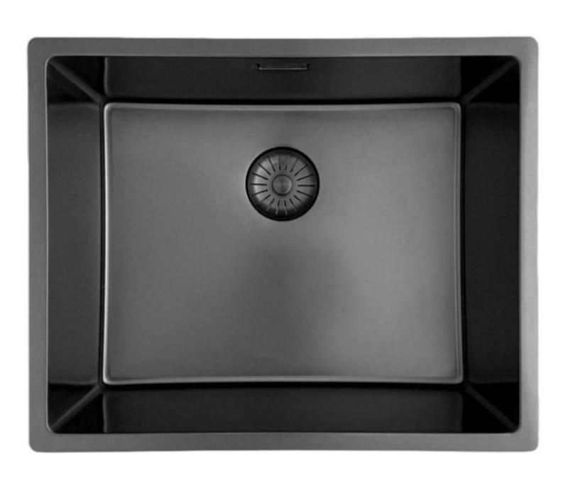 Pure.Sink Prestige spoelbak 50x40 cm PVD Gun Metal 10mm radius onderbouw,vlakbouw,opbouw PPG5040-61