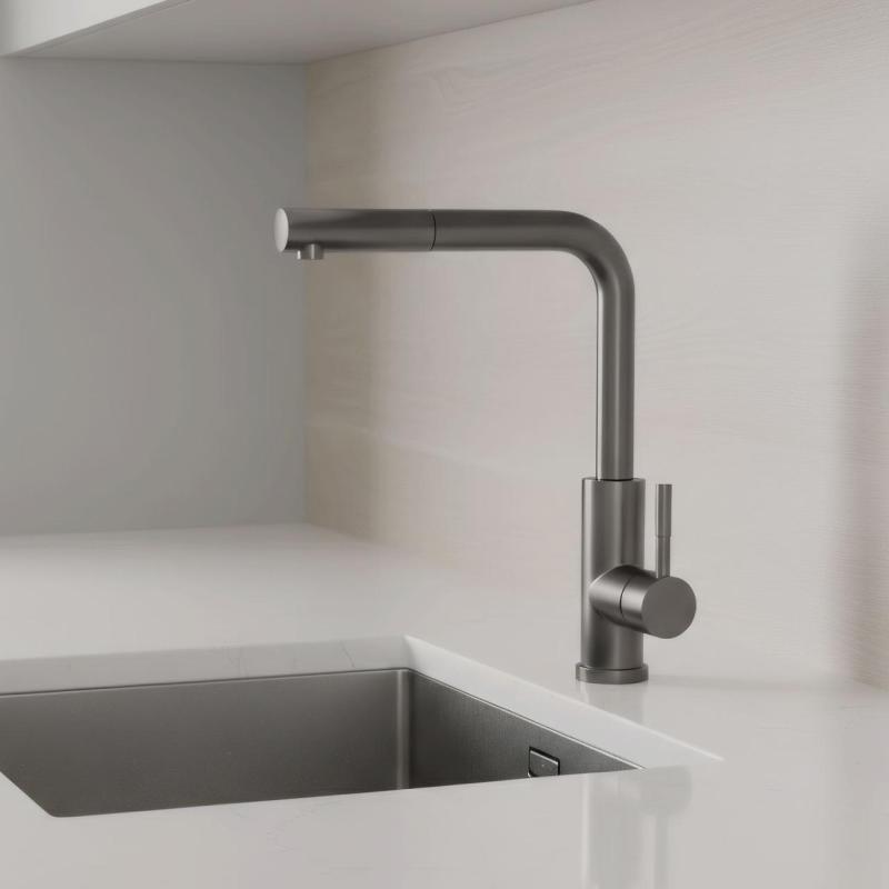 Pure.Sink Elite Steel Spark-S keukenkraan PVD Gun metal met uittrekbare uitloop PS8041-61