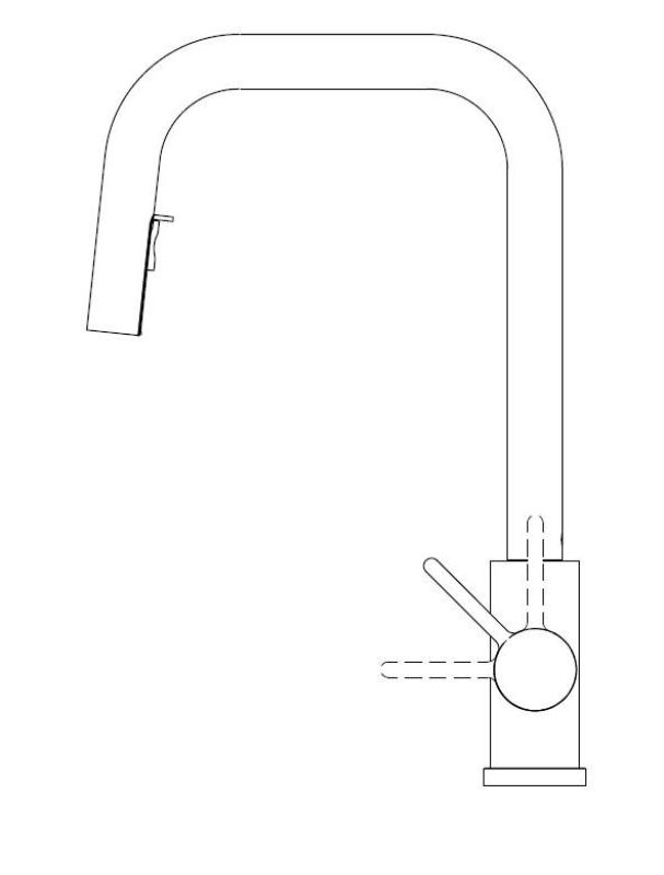 Pure.Sink Elite Steel Crystal-S keukenkraan PVD geborsteld goud met uittrekbare uitloop PS8050-60