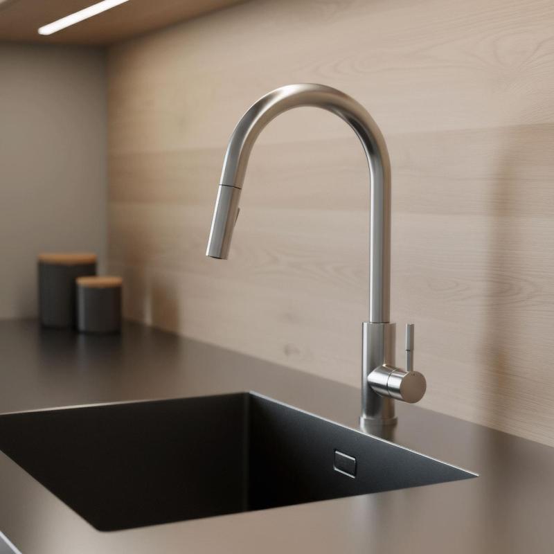 Pure.Sink Elite Steel Stream-S keukenkraan RVS met uittrekbare uitloop PS8045-02
