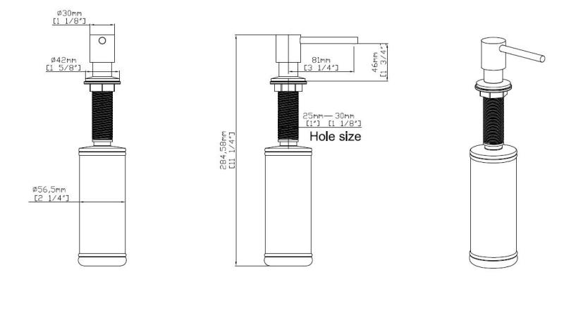 Pure.Sink Elite Steel Shine inbouw Zeepdispenser Mat Zwart van boven navulbaar PS9010-10