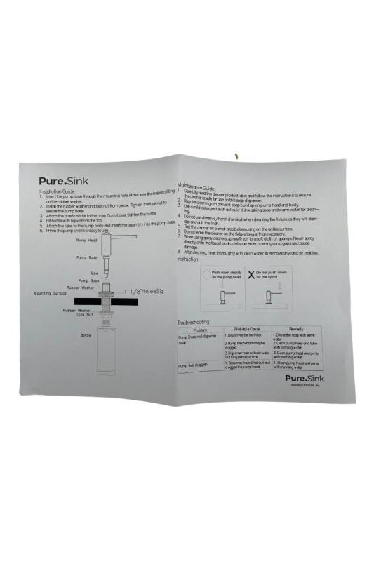 Pure.Sink Elite Steel Shine inbouw Zeepdispenser PVD geborsteld goud van boven navulbaar PS9010-60