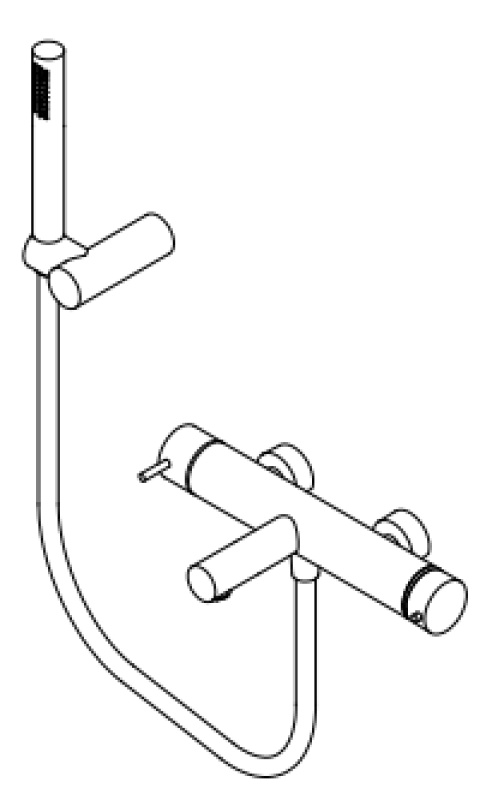 Waterevolution Flow thermostatische twee-weg douchemengkraan met handdouche zwart T130TNPR