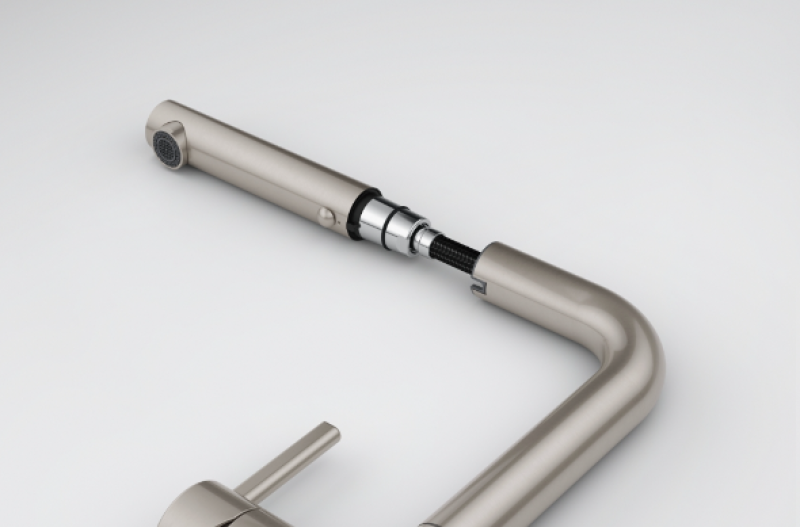 Franke Active Twist Eenhendel Mengkraan RVS met Uittrekbare Uitloop en Geïntegreerde Waste Bediening 115.0653.505