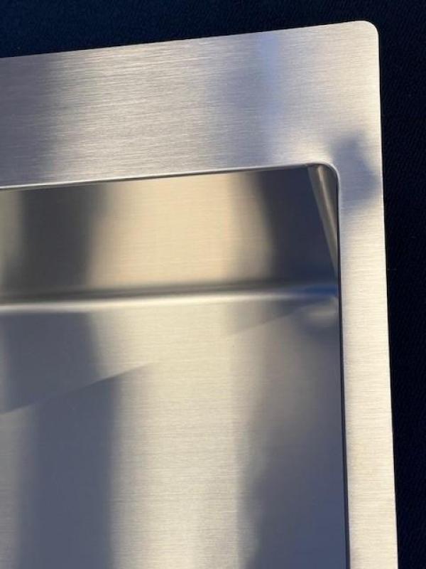 OUTLET Schade Ausmann Oder Blue grote rvs spoelbak 79x50cm vlakbouw en opbouw met kraangatbank 	1208969649