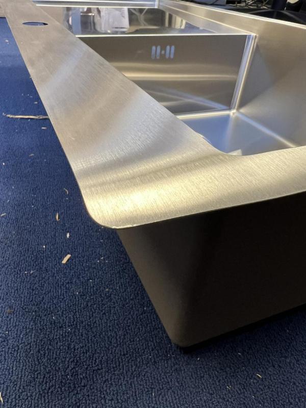 OUTLET SCHADE BAK Ausmann Oder Blue grote rvs spoelbak 100x51cm vlakbouw en opbouw met afdruipgedeelte 1208969928 OUTLET