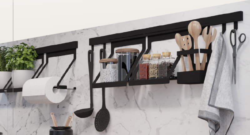 Epka Luxion Rek voor Keukenrails Metaal Zwart 1208969966