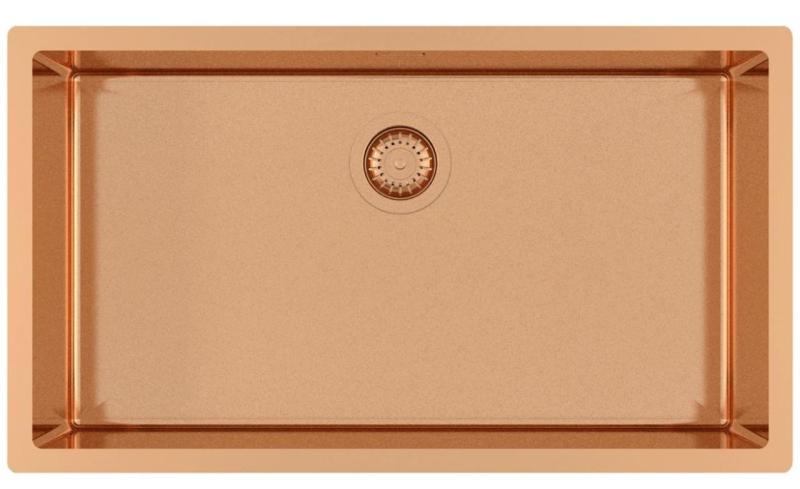Ausmann Mosel koperen grote Spoelbak RVS - PVD koper 74x40 universeel 1208970018