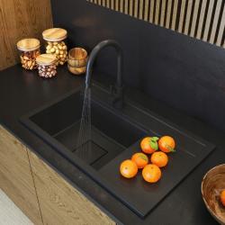 Graniteland Seta Granieten Zwarte Spoelbak opbouw 80x50 cm 1208970624