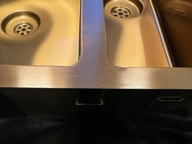 OUTLET Lichte beschadiging Lorreine 3415SP Copper rvs 1,5 anderhalve spoelbak gootsteen PVD Koper 3415cm 1208970698