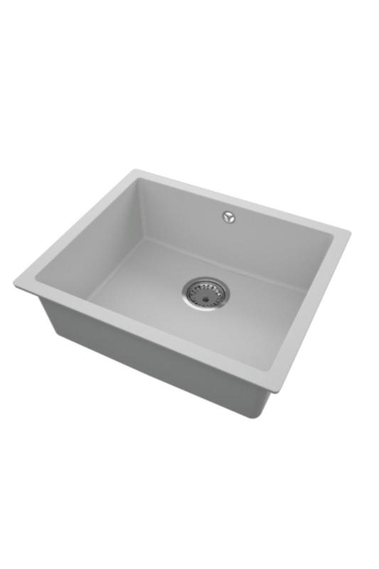 GraniteMy Universal Granieten Grijs Spoelbak 50x40 cm Opbouw, Onderbouw en Vlakinbouw met RVS Plug 1208970745