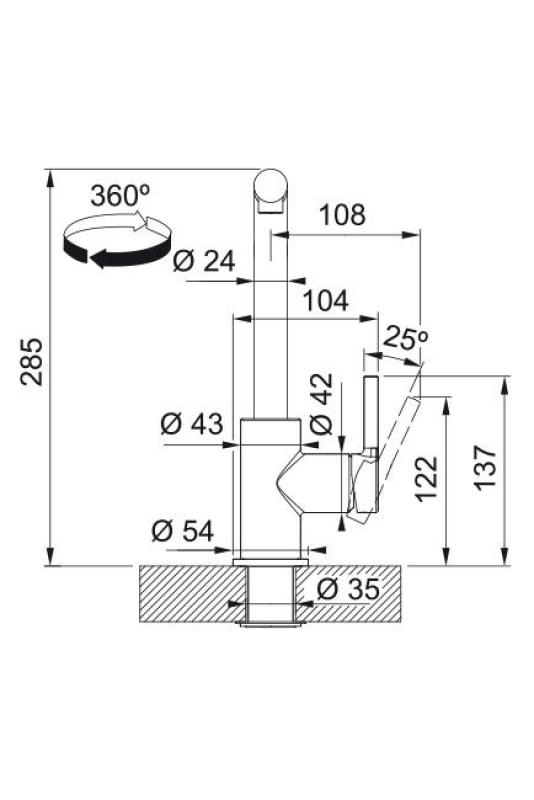 Franke Lina L Keukenkraan Polar white met Uittrekbare Uitloop 115.0728.485