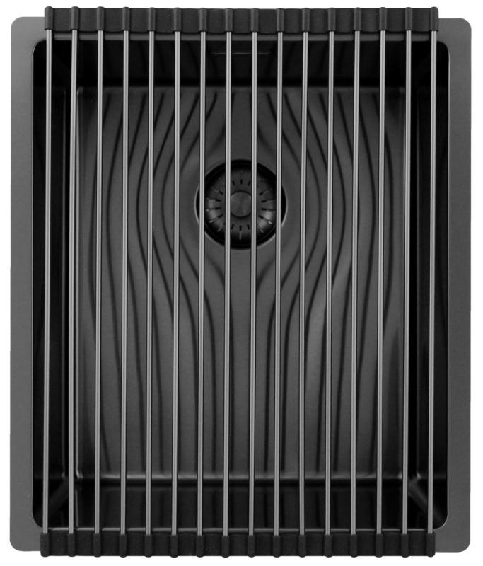 Pure.Sink Exclusivo Gun metal spoelbak 34x40 cm 10mm radius onderbouw, vlakbouw en opbouw PEX3440-61