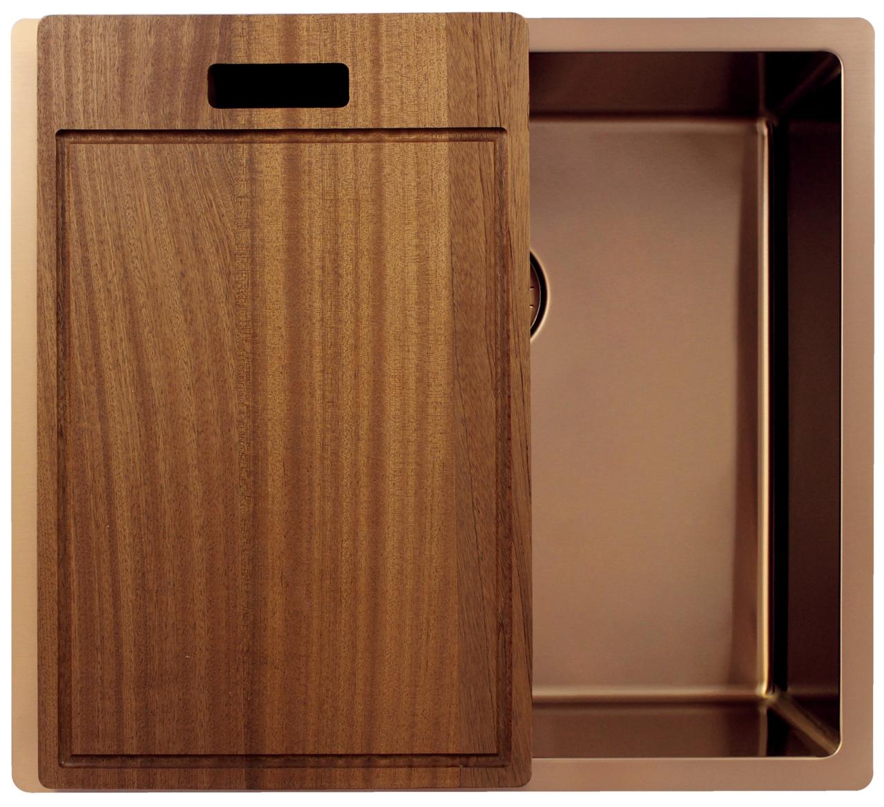Pure.Sink Exclusivo Koperen spoelbak 45x40 cm 10mm radius onderbouw, vlakbouw en opbouw PEX4540-62 - Productafbeelding 6
