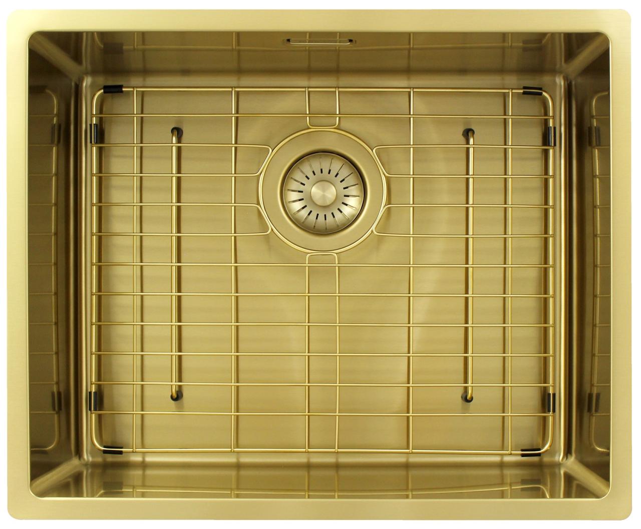 Pure.Sink Exclusivo Gouden spoelbak 50x40 cm 10mm radius onderbouw, vlakbouw en opbouw PEX5040-60 - Productafbeelding 6