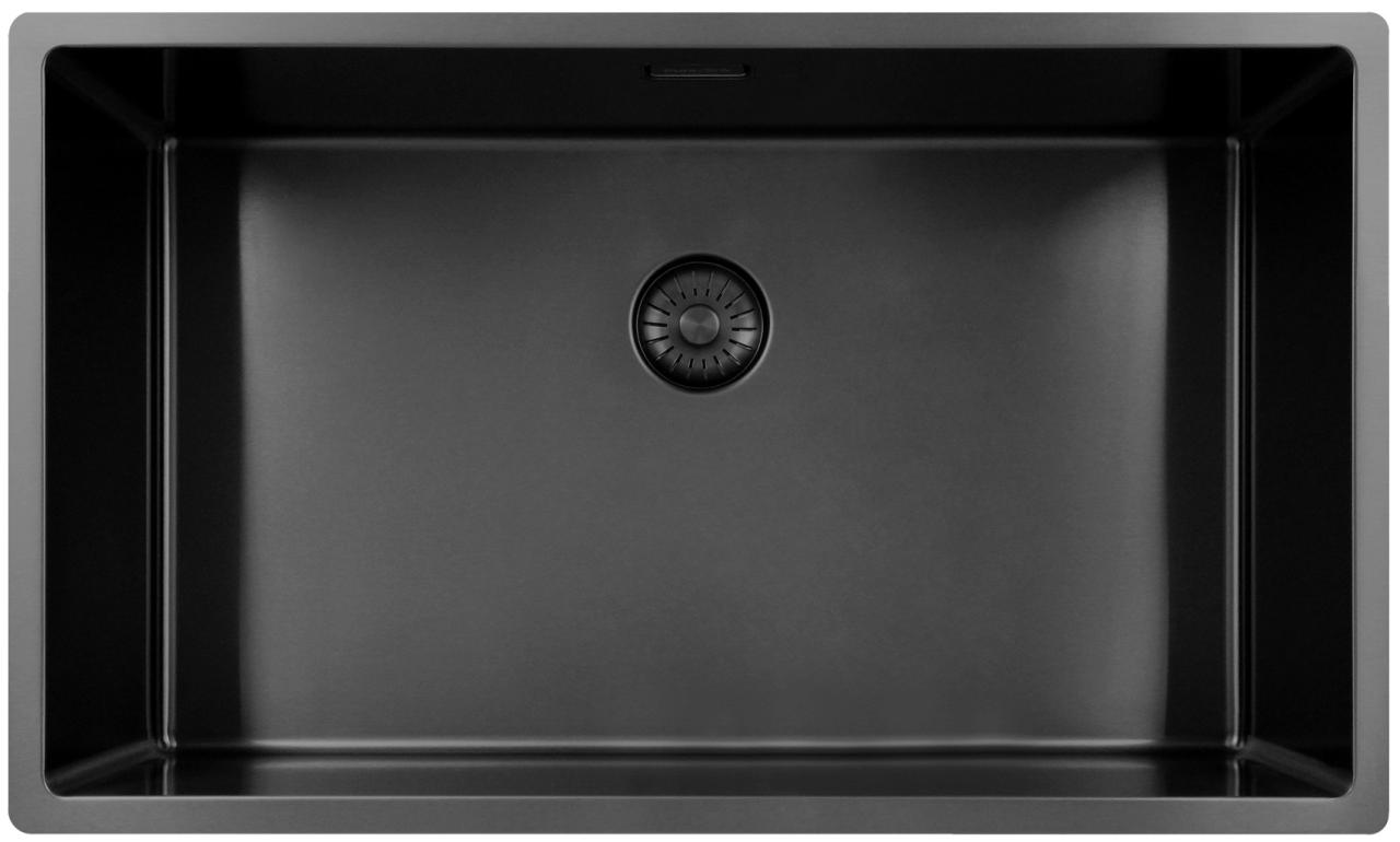 Pure.Sink Exclusivo grote Gun metal spoelbak 70x40 cm 10mm radius onderbouw, vlakinbouw en opbouw PEX7040-61 - Productafbeelding 3