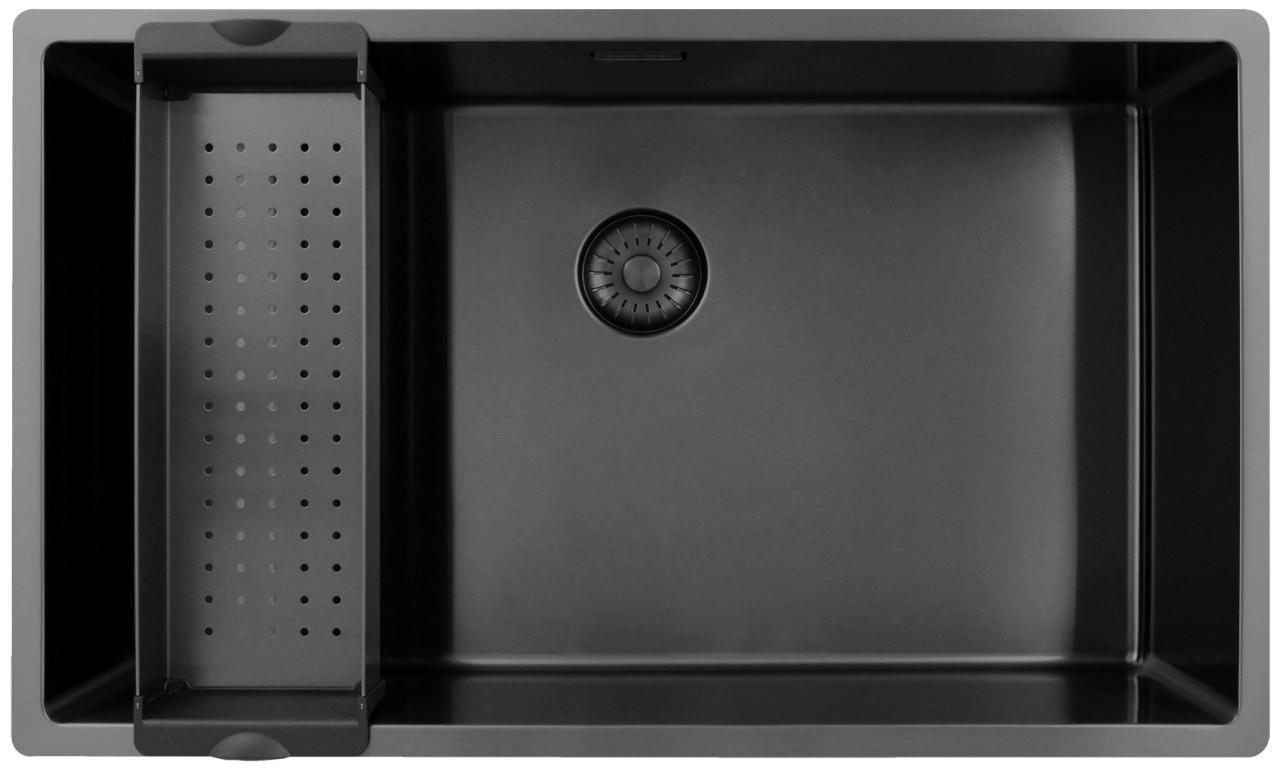 Pure.Sink Exclusivo grote Gun metal spoelbak 70x40 cm 10mm radius onderbouw, vlakinbouw en opbouw PEX7040-61 - Productafbeelding 4