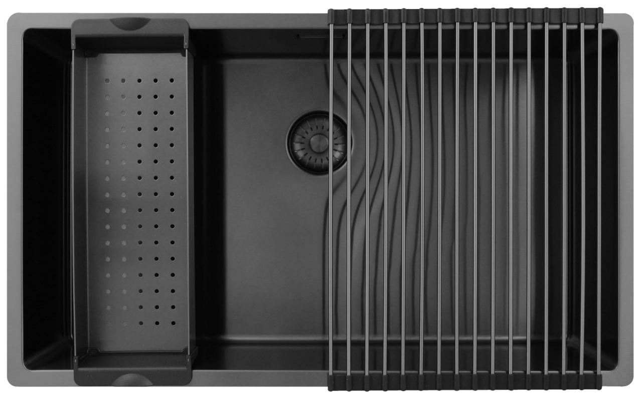 Pure.Sink Exclusivo grote Gun metal spoelbak 70x40 cm 10mm radius onderbouw, vlakinbouw en opbouw PEX7040-61 - Productafbeelding 5