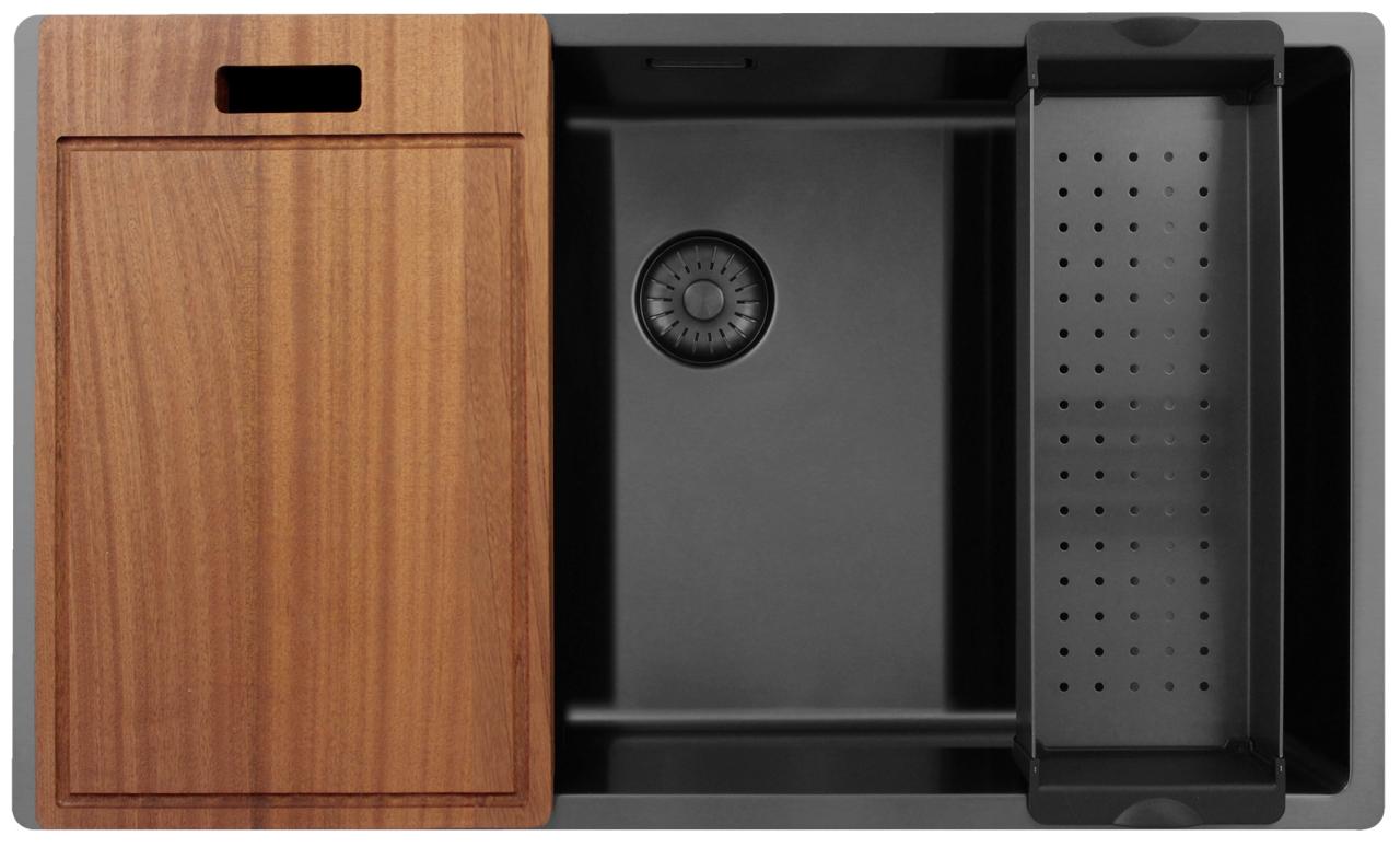 Pure.Sink Exclusivo grote Gun metal spoelbak 70x40 cm 10mm radius onderbouw, vlakinbouw en opbouw PEX7040-61 - Productafbeelding 8