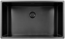 Pure.Sink Exclusivo grote Gun metal spoelbak 70x40 cm 10mm radius onderbouw, vlakinbouw en opbouw PEX7040-61