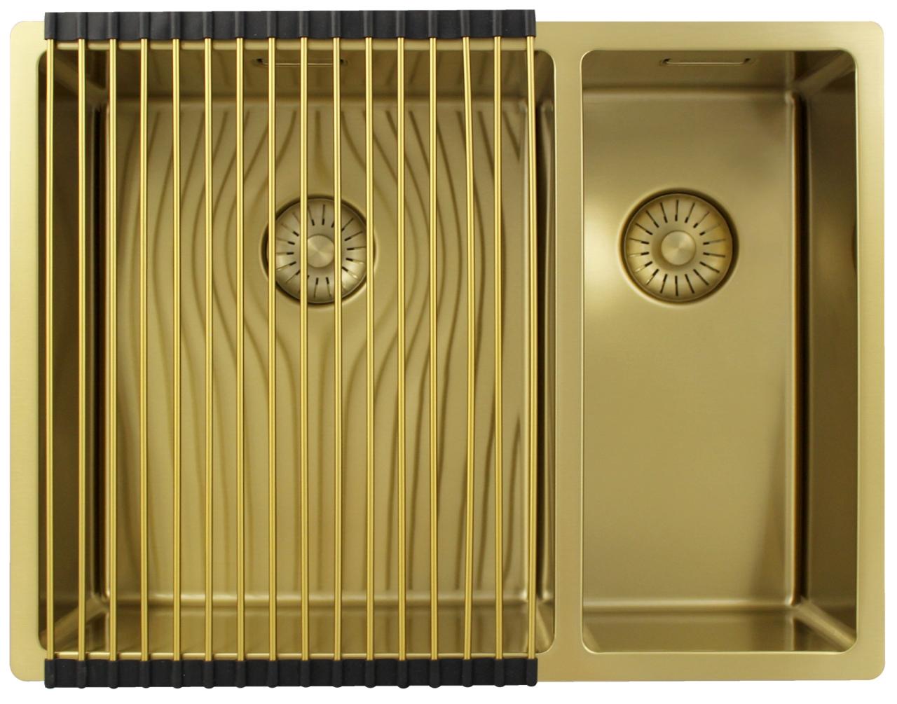 Pure.Sink Exclusivo Gouden 1,5 anderhalve spoelbak 34+18 cm 10mm radius PEX341840-60 - Productafbeelding 4