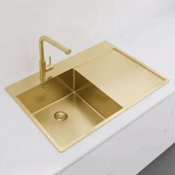 Pure.Sink Exclusivo Gouden spoelbak met afdruipgedeelte 78x52 cm Tapwing links PEX4078LT-60