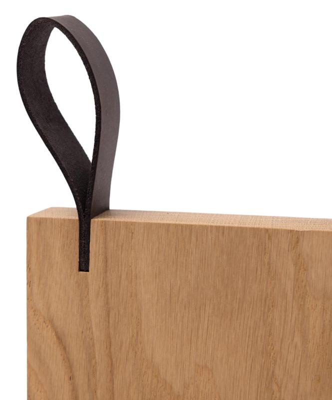 Woodsea Chop-Chop Oak M - Eikenhouten Snijplank 35x24cm met lederen handvat 1208971540