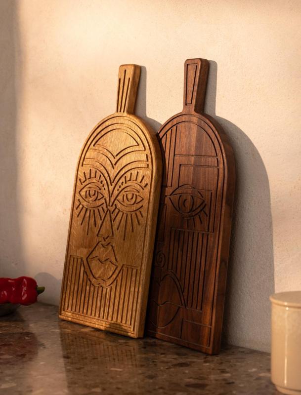 Woodsea Mask Oak - Eikenhouten Mask snij- en serveerplank 38x19 cm 1208971562