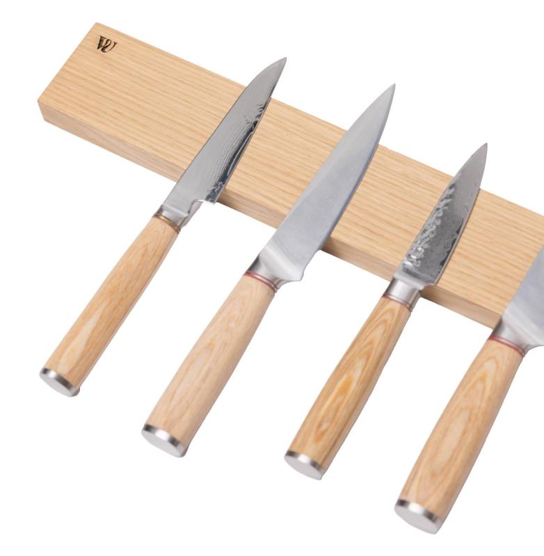 Woodsea Hold My Knife - Eikenhouten Messenhouder Wand 40x6 cm 1208971598