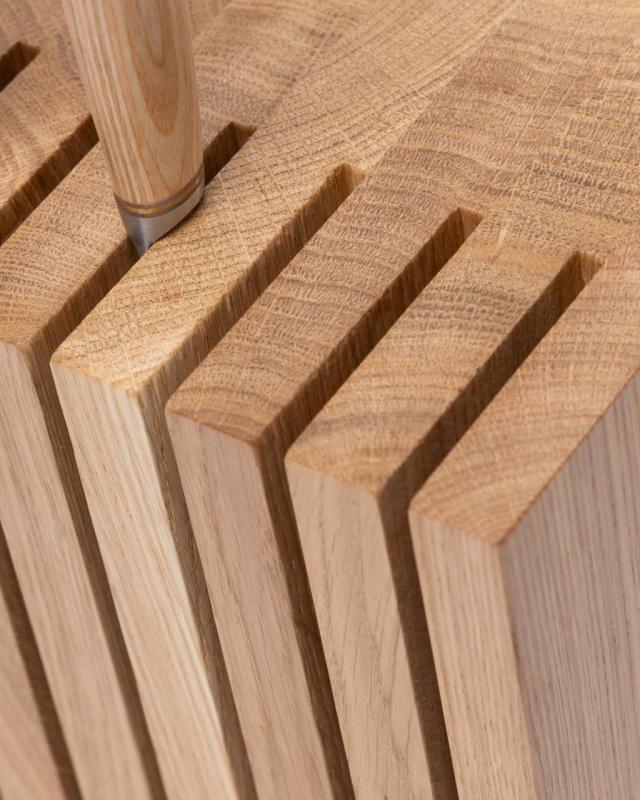 Woodsea Block Oak S - Eikenhouten Messenhouder Blok 13x8 cm 1208971617