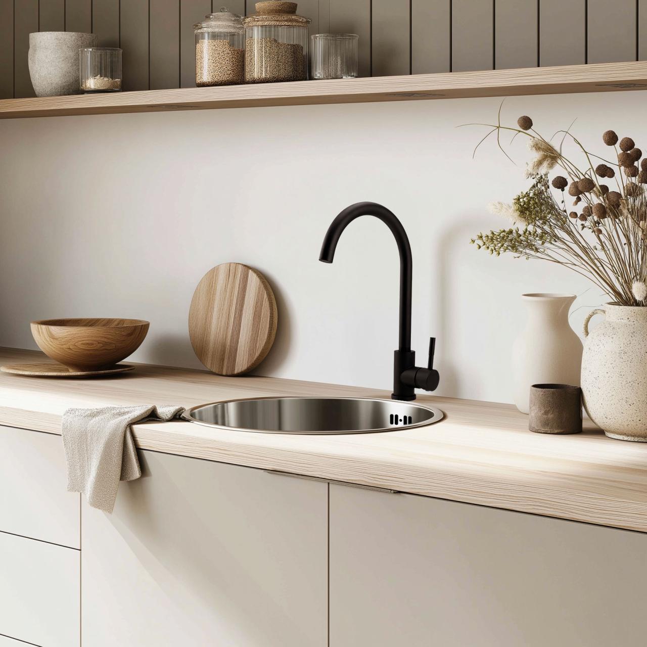 Pure.Sink Rondo RVS Ronde Spoelbak vlakinbouw, onderbouw en opbouw 38 cm PRN38-02 - Productafbeelding 3