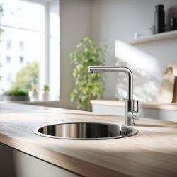 Pure.Sink Rondo RVS Ronde Spoelbak vlakinbouw, onderbouw en opbouw 38 cm PRN38-02
