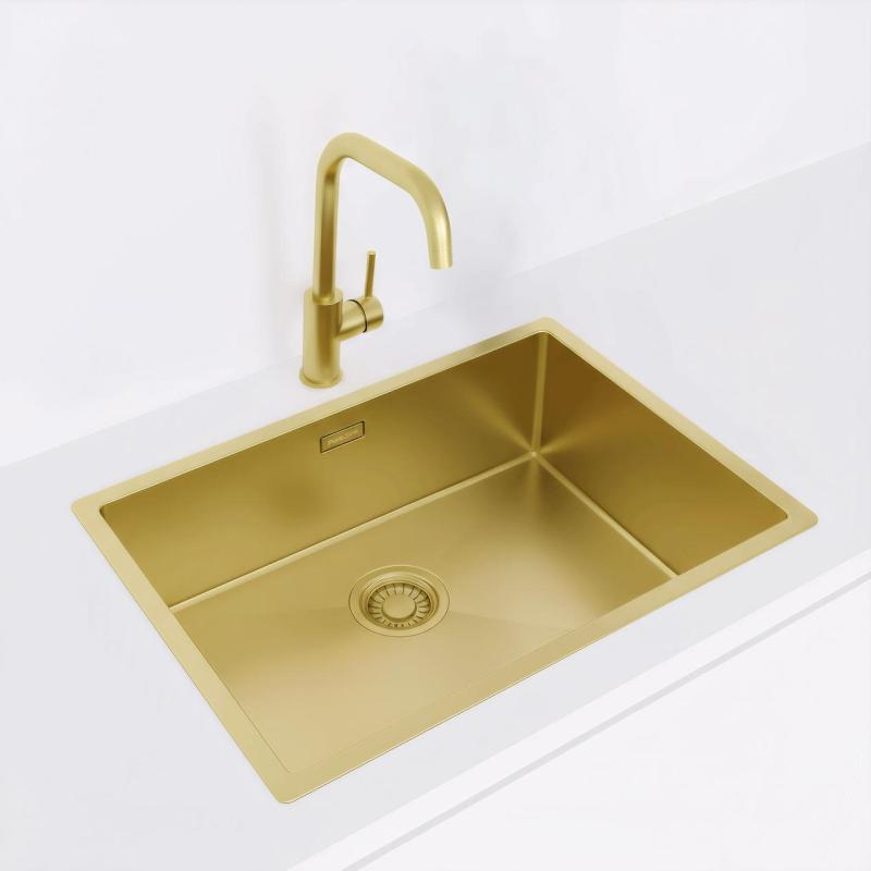 Pure.Sink Luxion Gouden spoelbak 55x40 cm onderbouw, vlakinbouw en opbouw PLX5540-60