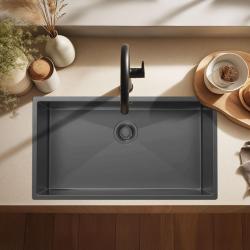 Pure.Sink Luxion Grote Gun metal spoelbak 74x40 cm onderbouw, vlakinbouw en opbouw PLX7440-61