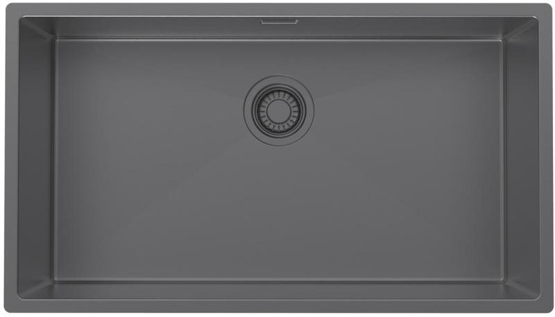 Pure.Sink Luxion Grote Gun metal spoelbak 74x40 cm onderbouw, vlakinbouw en opbouw PLX7440-61