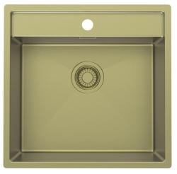 Pure.Sink Luxion Gouden spoelbak 51x50 cm Tapwing met kraangatbank PLX5150T-60