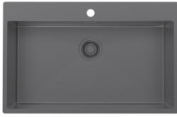 Pure.Sink Luxion Grote Gun metal spoelbak 78x50 cm Tapwing met kraangatbank PLX7850T-61