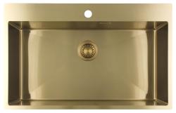 Pure.Sink Luxion Grote Gouden spoelbak 78x50 cm Tapwing met kraangatbank PLX7850T-60