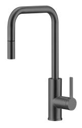 Pure.Sink Luxion Gun metal keukenkraan square met uittrekbare uitloop PLXSQUA-61