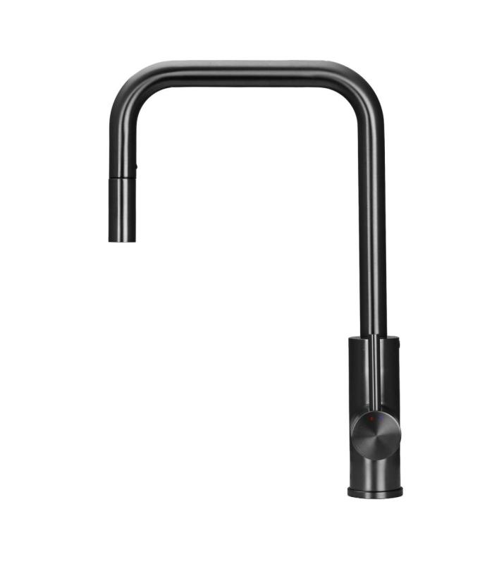 Pure.Sink Luxion Gun metal keukenkraan square met uittrekbare uitloop PLXSQUA-61