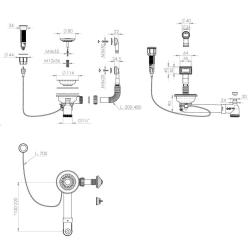 Granitemy Koperen Afvoerset inclusief drukknop-waste met plug, plus rechthoekige en ronde overloop 1208971744