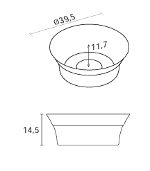 Outlet Riho Barca opbouwwastafel rond mat wit B39,5xH14,5cm met kapje F70022 - Productafbeelding 2